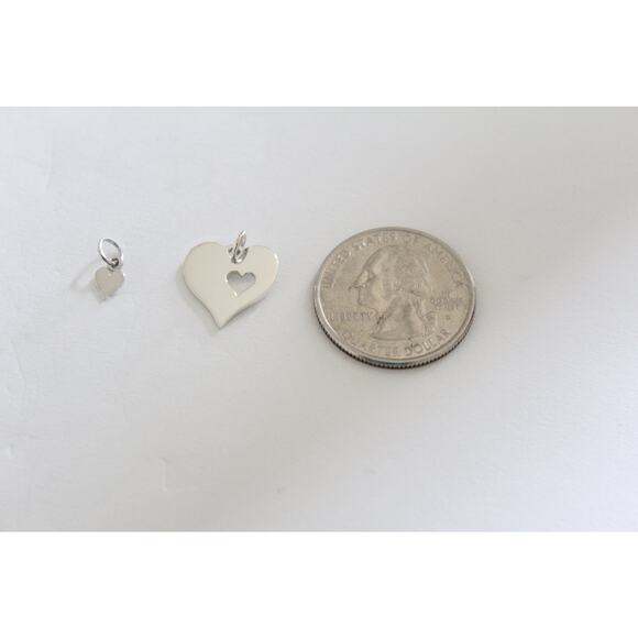 Sterling Silver Mother Daughter Heart Charm, Mother Daughter Charm Set - Picture 3 of 4